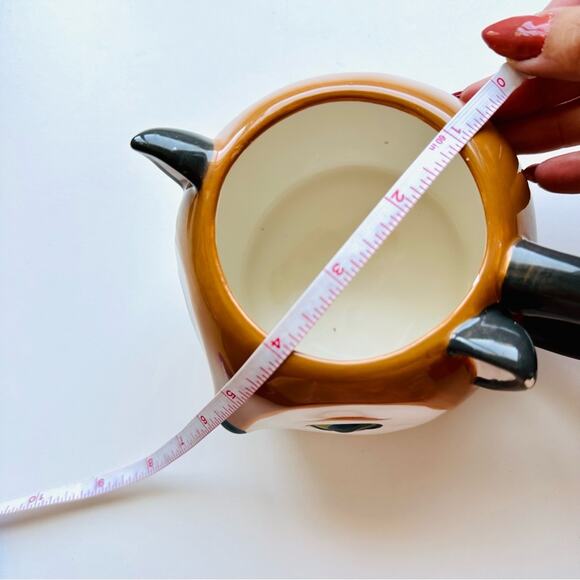 THRESHOLD TARGET Brown Cream Fox Bow Tie 3D Sculpted Ceramic Coffee Tea Cup Mug - Picture 8 of 12